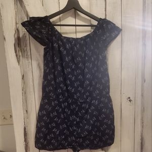 Vineyard Vines sailboat romper with tassels - navy & white - size Medium